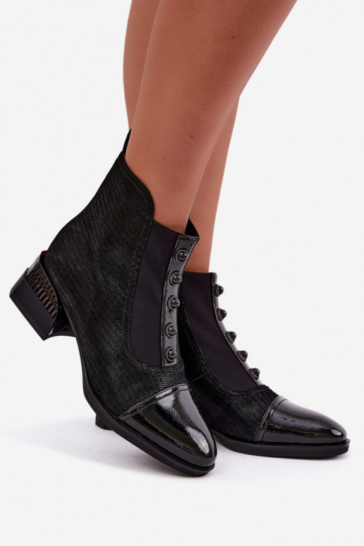 Stivali in suede con tacco isolati D&A CR62-3188 nero