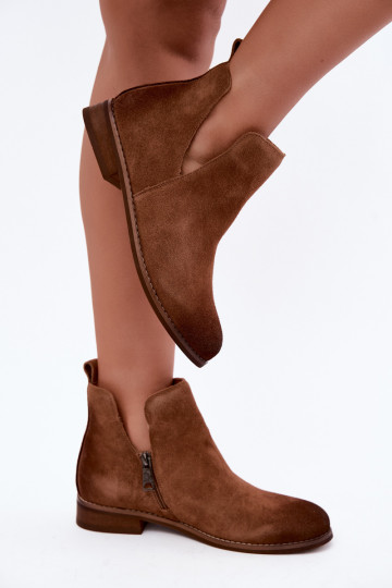 Stivali in suede con ritagli Vinceza 133142 marrone