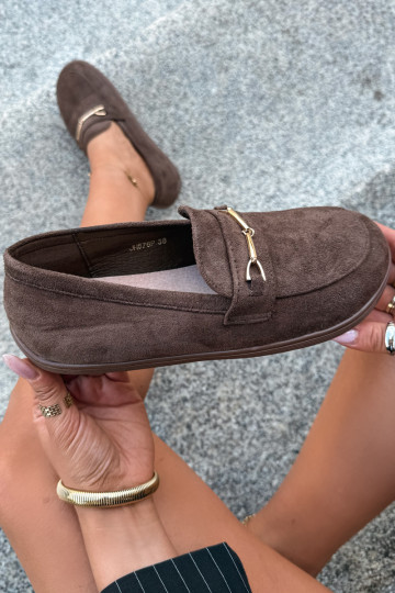 Mocassini dorati Barefoot Ze con dettagli marroni Paresa 2