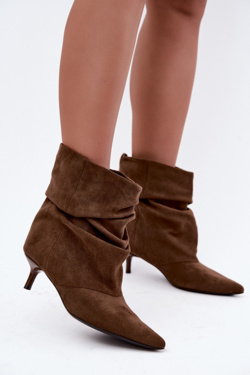 Stivaletti chaki slip-on con tacco Loralia
