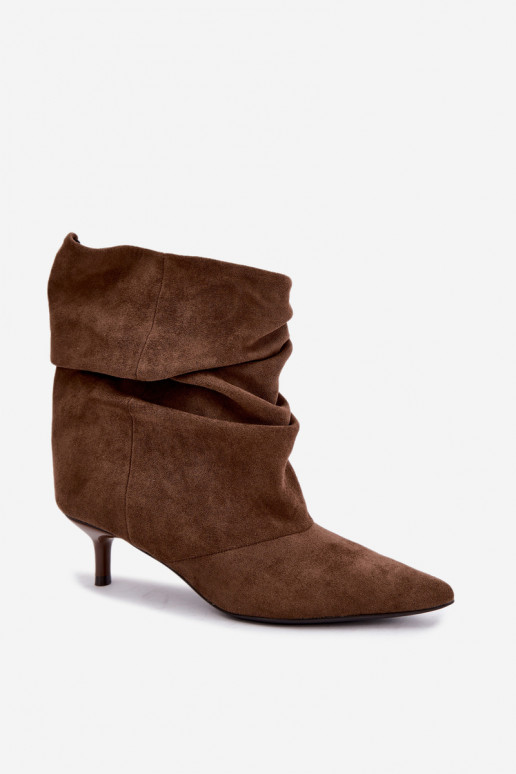 Stivaletti chaki slip-on con tacco Loralia