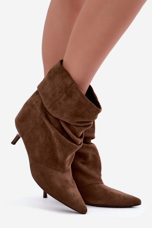 Stivaletti chaki slip-on con tacco Loralia