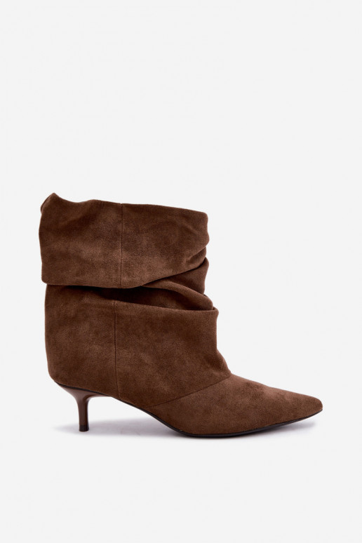 Stivaletti chaki slip-on con tacco Loralia