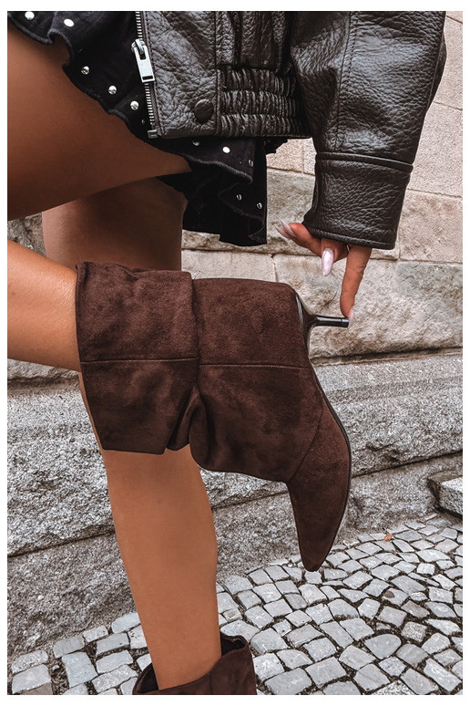Stivaletti slip-on con tacco in ecopelle scamosciata Loralia