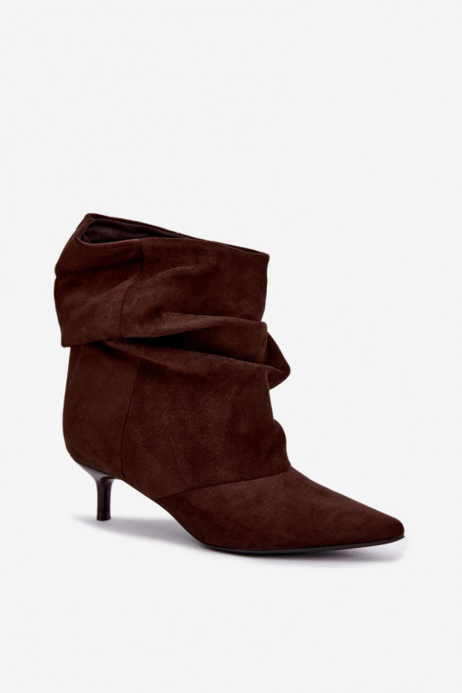Stivaletti slip-on con tacco in ecopelle scamosciata Loralia