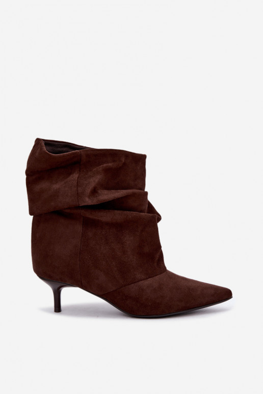 Stivaletti slip-on con tacco in ecopelle scamosciata Loralia