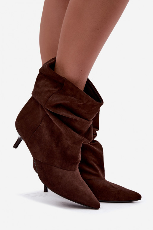 Stivaletti slip-on con tacco in ecopelle scamosciata Loralia