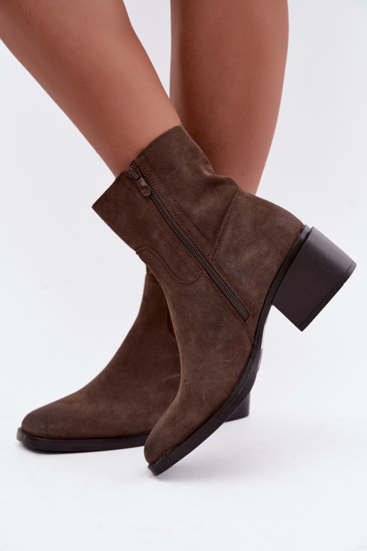 Stivaletti da donna in suede marrone Iveris