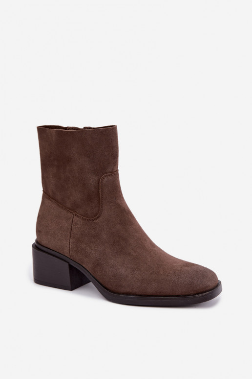 Stivaletti da donna in suede marrone Iveris