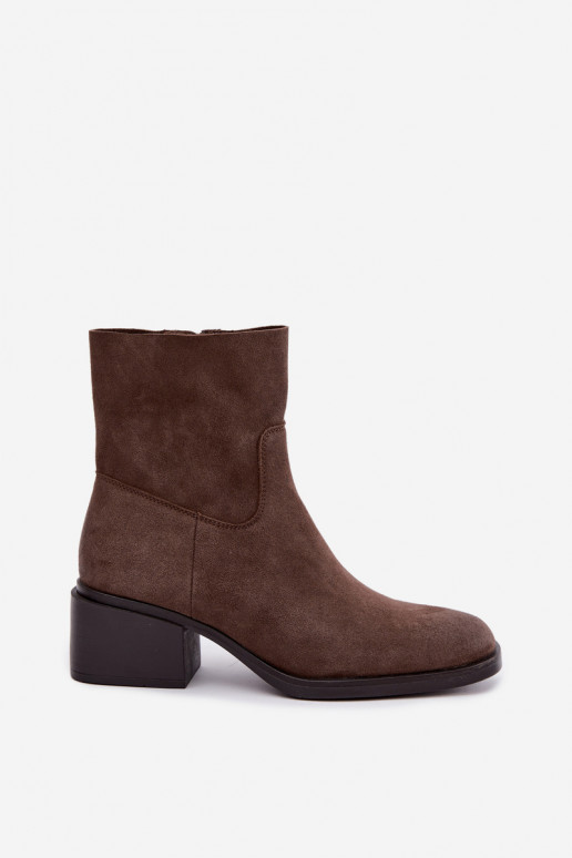 Stivaletti da donna in suede marrone Iveris
