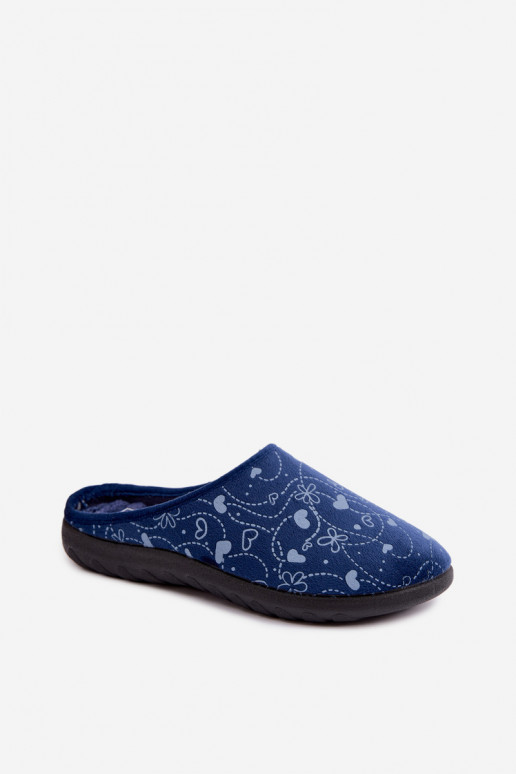 Pantofole da donna blu scuro con motivi Inblu ET000041