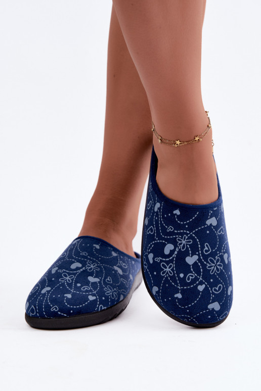 Pantofole da donna blu scuro con motivi Inblu ET000041