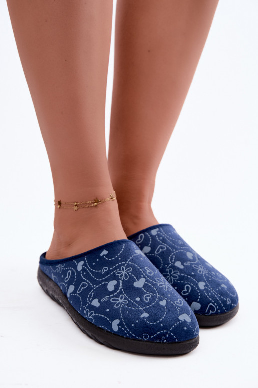 Pantofole da donna blu scuro con motivi Inblu ET000041