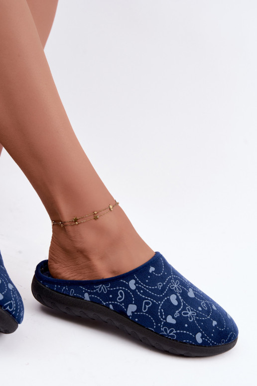 Pantofole da donna blu scuro con motivi Inblu ET000041