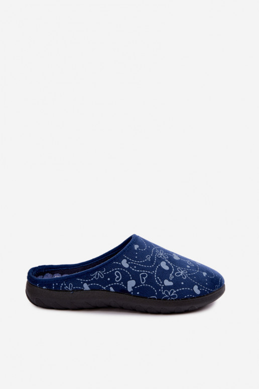 Pantofole da donna blu scuro con motivi Inblu ET000041