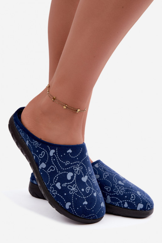 Pantofole da donna blu scuro con motivi Inblu ET000041