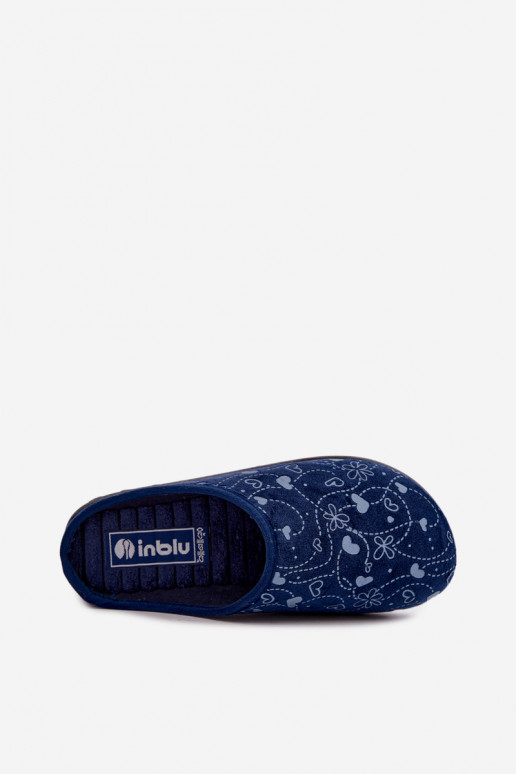 Pantofole da donna blu scuro con motivi Inblu ET000041