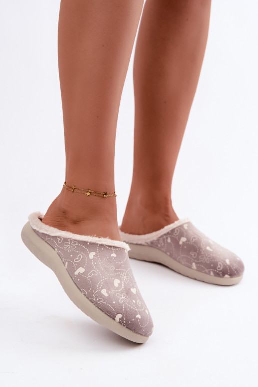 Pantofole da donna grigie con motivi Inblu ET000041