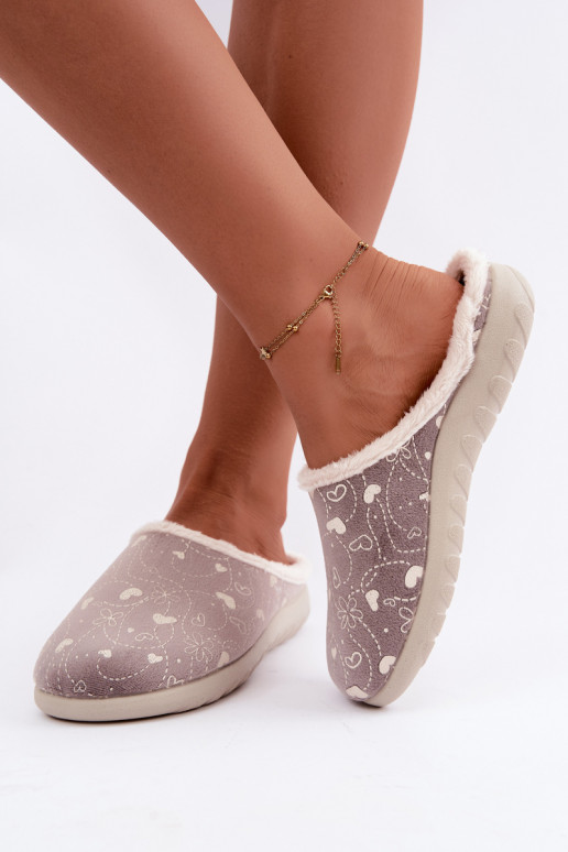 Pantofole da donna grigie con motivi Inblu ET000041
