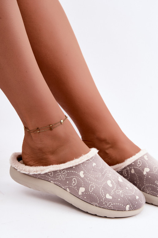 Pantofole da donna grigie con motivi Inblu ET000041