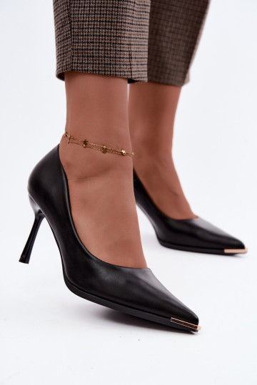 Scarpe con tacco nere in ecopelle INarelia 2