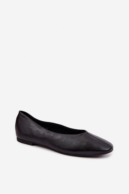 Ballerine con ricamo decorativo in nero Iralia