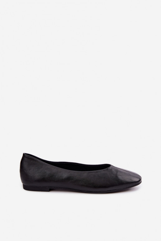 Ballerine con ricamo decorativo in nero Iralia