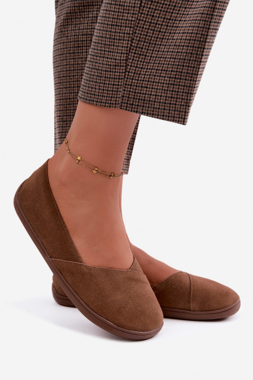 Ballerine Barefoot in ecopelle scamosciata marrone Mirelia