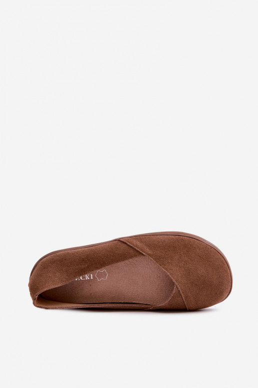 Ballerine Barefoot in ecopelle scamosciata marrone Mirelia