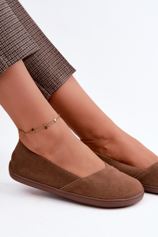 Ballerine Barefoot in ecopelle scamosciata marrone Mirelia