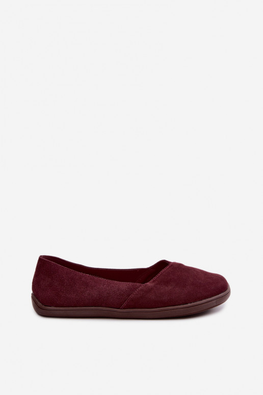 Ballerine bordeaux da donna in ecopelle scamosciata Mirelia