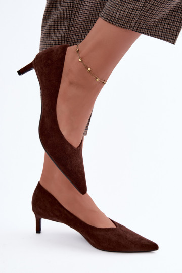Scarpe a punta in colore cioccolato Tadela