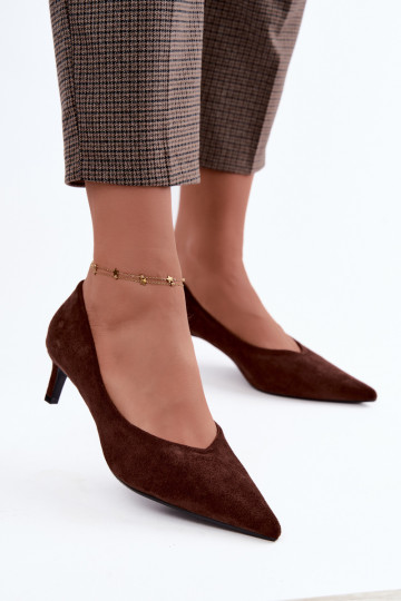 Scarpe a punta in colore cioccolato Tadela 2