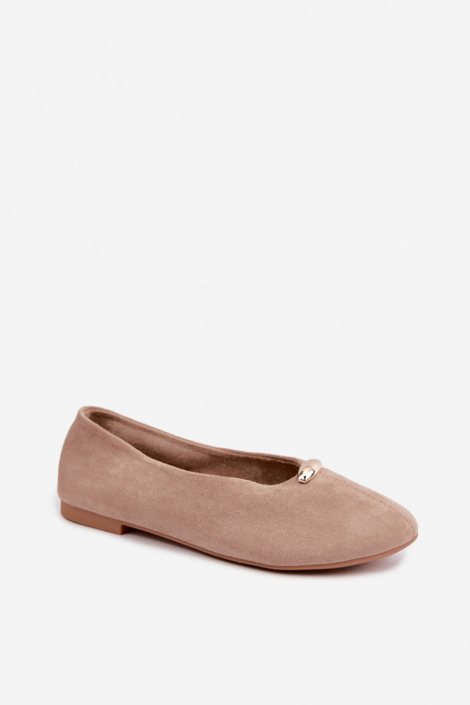 Ballerine color sabbia da donna con dettagli dorati Serela