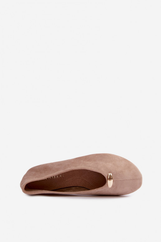 Ballerine color sabbia da donna con dettagli dorati Serela