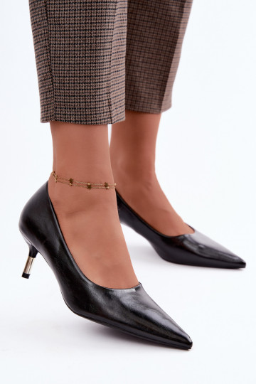 Scarpe con tacco basso in nero Pelina 2