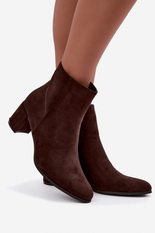 Stivaletti isolati da donna con tacco Brella color cioccolato