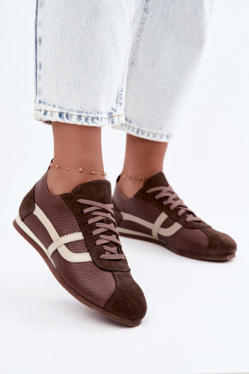 Sneakers in ecopelle scamosciata color cioccolato Zazoo N1402S2 2