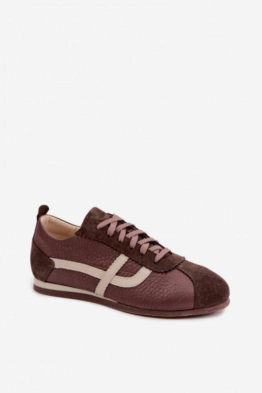 Sneakers in ecopelle scamosciata color cioccolato Zazoo N1402S2