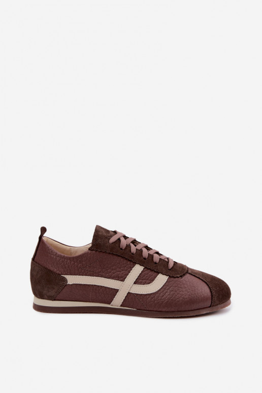 Sneakers in ecopelle scamosciata color cioccolato Zazoo N1402S2