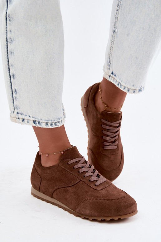 Sneakers Barefoot in ecopelle scamosciata marrone Zazoo N1422