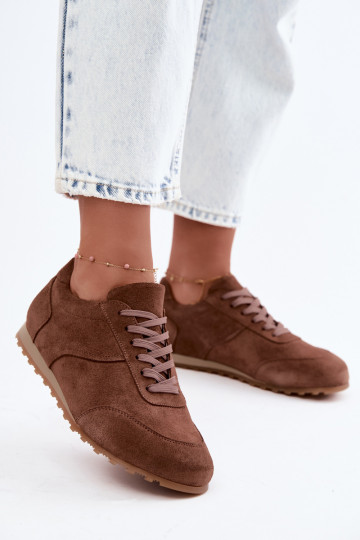 Sneakers Barefoot in ecopelle scamosciata marrone Zazoo N1422 2