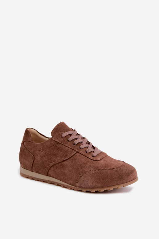 Sneakers Barefoot in ecopelle scamosciata marrone Zazoo N1422