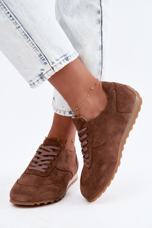 Sneakers Barefoot in ecopelle scamosciata marrone Zazoo N1422