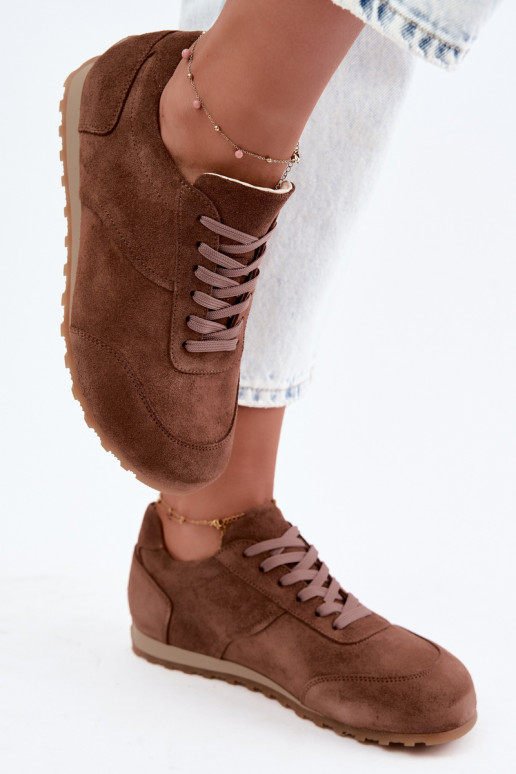 Sneakers Barefoot in ecopelle scamosciata marrone Zazoo N1422