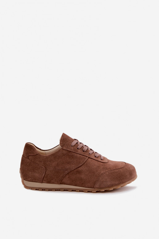 Sneakers Barefoot in ecopelle scamosciata marrone Zazoo N1422