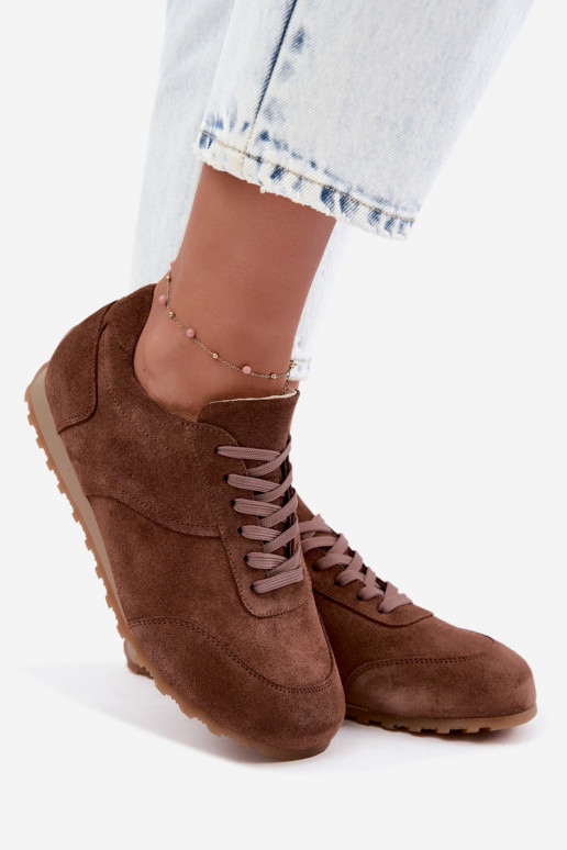 Sneakers Barefoot in ecopelle scamosciata marrone Zazoo N1422