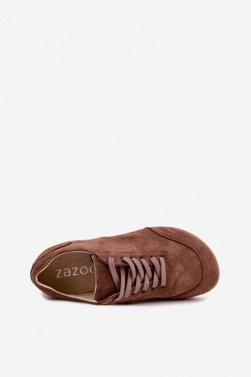 Sneakers Barefoot in ecopelle scamosciata marrone Zazoo N1422