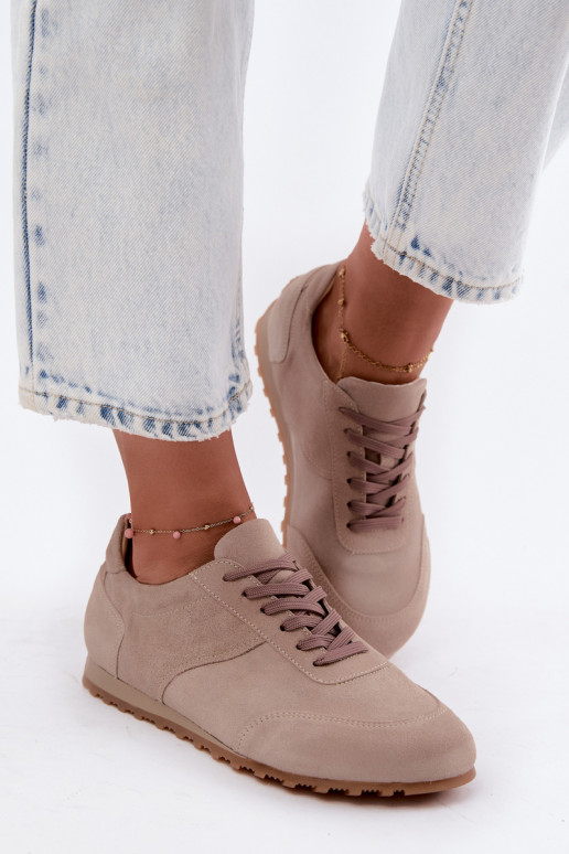 Sneakers Barefoot in ecopelle scamosciata color sabbia Zazoo N1422