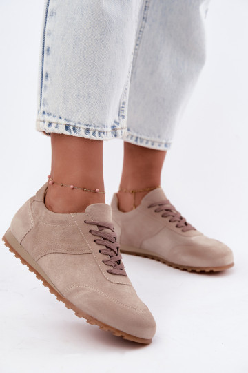 Sneakers Barefoot in ecopelle scamosciata color sabbia Zazoo N1422 2